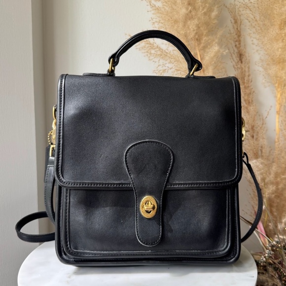 Coach Station 5130 Vintage Y2K Black Leather Top Handle Crossbody Shoulder Bag - Picture 2 of 12